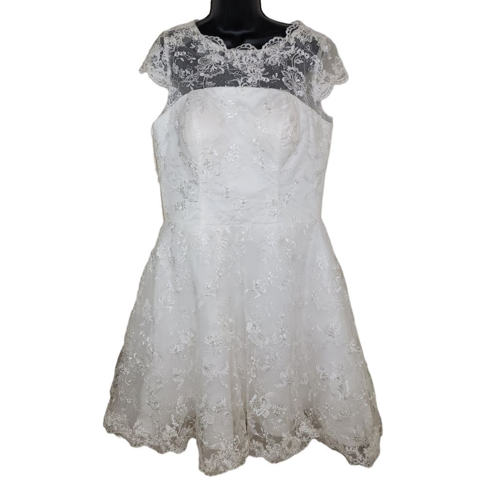 Abaowedding Nwt Floral Lace Knee Length Formal Wedding Dress Gown 16